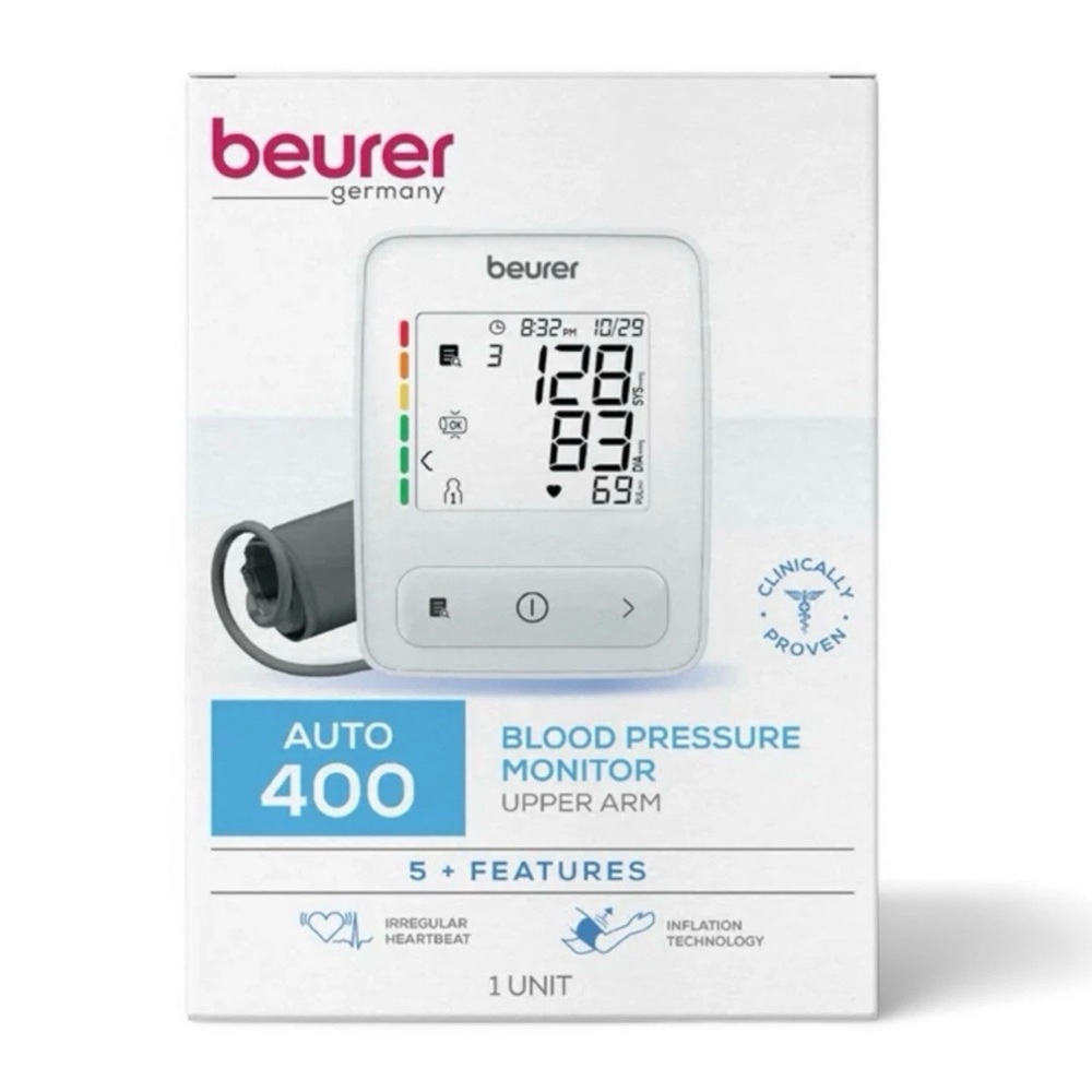 Beurer Upper Arm Blood Pressure Monitor Auto 400, Wide-Range Upper Arm